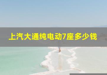 上汽大通纯电动7座多少钱