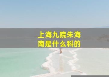 上海九院朱海南是什么科的