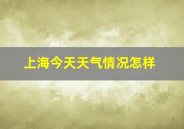 上海今天天气情况怎样