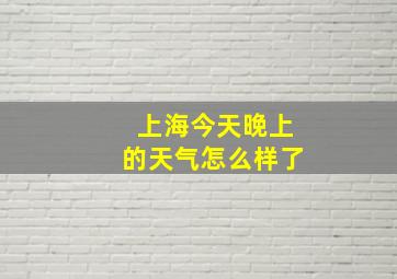 上海今天晚上的天气怎么样了