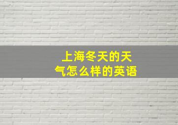 上海冬天的天气怎么样的英语