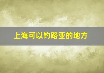 上海可以钓路亚的地方