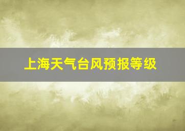 上海天气台风预报等级