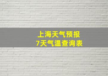 上海天气预报7天气温查询表