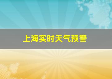 上海实时天气预警