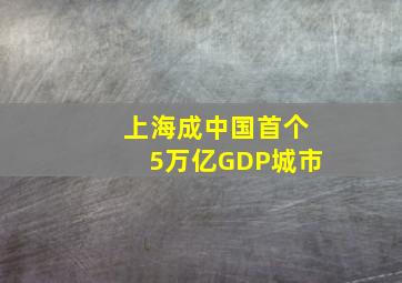 上海成中国首个5万亿GDP城市