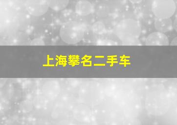 上海攀名二手车