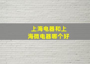 上海电器和上海微电器哪个好