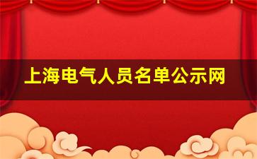 上海电气人员名单公示网