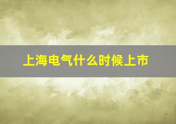 上海电气什么时候上市