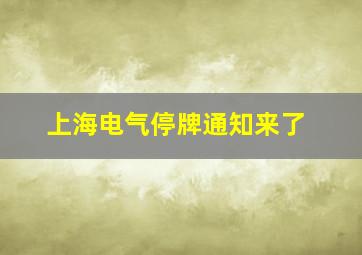 上海电气停牌通知来了