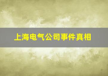 上海电气公司事件真相