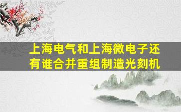 上海电气和上海微电子还有谁合并重组制造光刻机