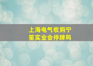 上海电气收购宁笙实业会停牌吗