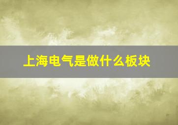 上海电气是做什么板块