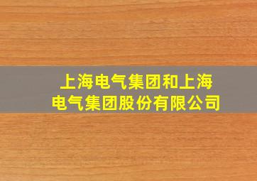 上海电气集团和上海电气集团股份有限公司