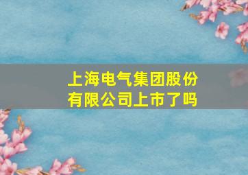 上海电气集团股份有限公司上市了吗