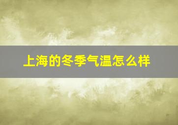 上海的冬季气温怎么样