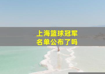 上海篮球冠军名单公布了吗