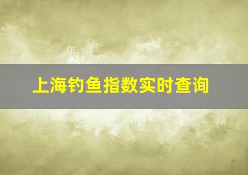 上海钓鱼指数实时查询