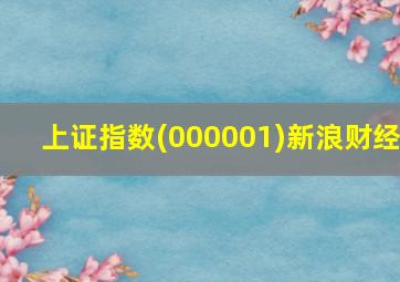 上证指数(000001)新浪财经