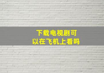 下载电视剧可以在飞机上看吗