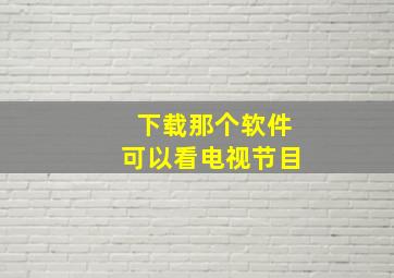 下载那个软件可以看电视节目