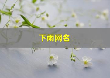 下雨网名