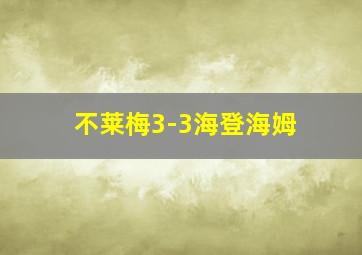 不莱梅3-3海登海姆