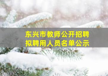 东兴市教师公开招聘拟聘用人员名单公示