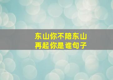 东山你不陪东山再起你是谁句子