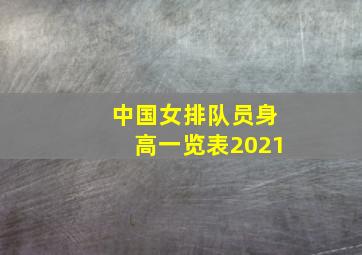 中国女排队员身高一览表2021