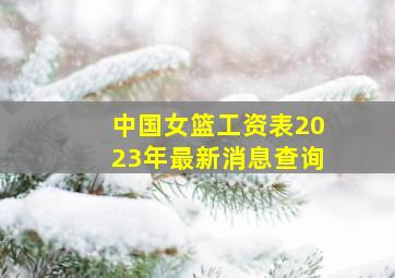 中国女篮工资表2023年最新消息查询