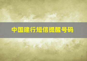 中国建行短信提醒号码