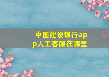 中国建设银行app人工客服在哪里