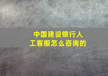 中国建设银行人工客服怎么咨询的