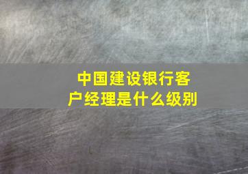 中国建设银行客户经理是什么级别