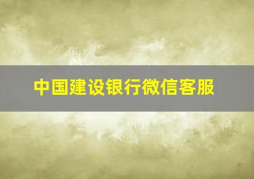 中国建设银行微信客服