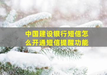 中国建设银行短信怎么开通短信提醒功能