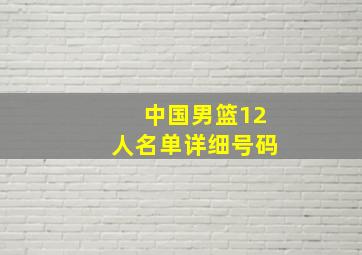 中国男篮12人名单详细号码