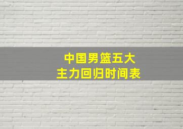 中国男篮五大主力回归时间表