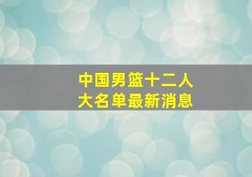 中国男篮十二人大名单最新消息