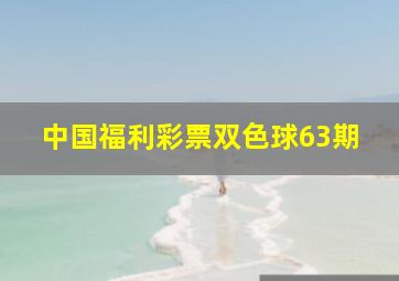 中国福利彩票双色球63期