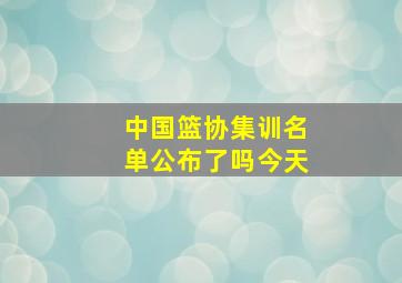 中国篮协集训名单公布了吗今天