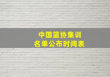 中国篮协集训名单公布时间表