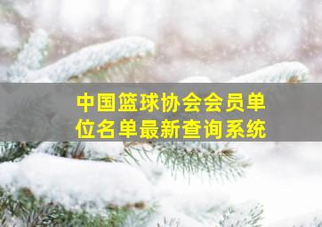 中国篮球协会会员单位名单最新查询系统