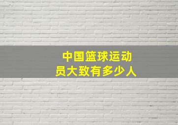 中国篮球运动员大致有多少人