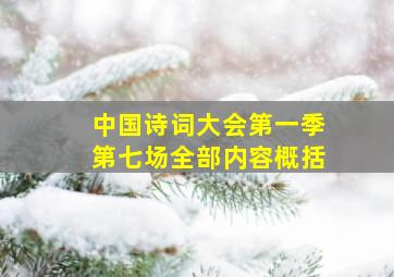 中国诗词大会第一季第七场全部内容概括