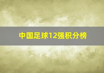 中国足球12强积分榜