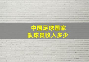 中国足球国家队球员收入多少